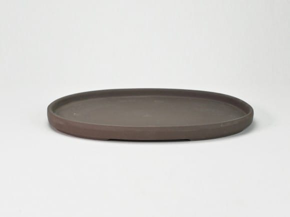 瀬戸焼ウ泥9号小判水石(穴ナシ) 幅27.8cm×奥行き19cm×高さ2.8cm