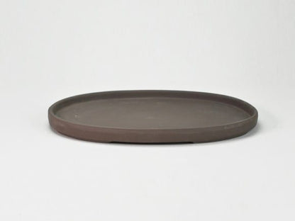 瀬戸焼ウ泥9号小判水石(穴ナシ) 幅27.8cm×奥行き19cm×高さ2.8cm