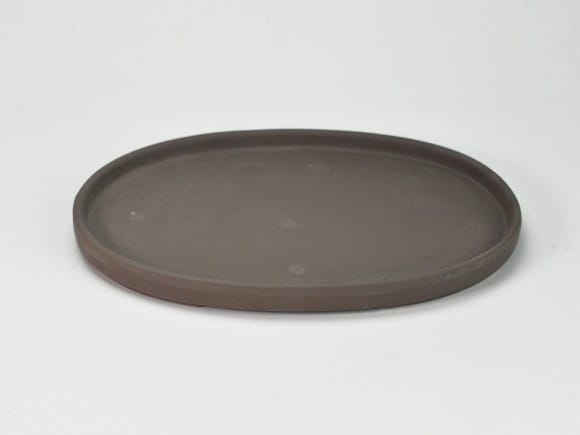瀬戸焼ウ泥9号小判水石(穴ナシ) 幅27.8cm×奥行き19cm×高さ2.8cm
