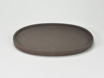 瀬戸焼ウ泥9号小判水石(穴ナシ) 幅27.8cm×奥行き19cm×高さ2.8cm