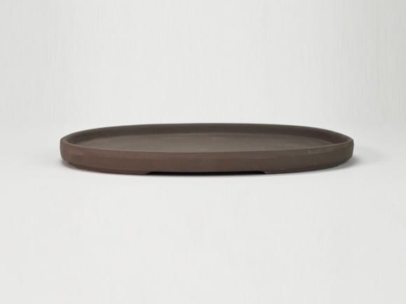 瀬戸焼ウ泥9号小判水石(穴ナシ) 幅27.8cm×奥行き19cm×高さ2.8cm