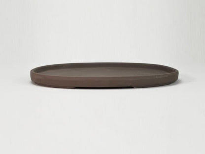 瀬戸焼ウ泥9号小判水石(穴ナシ) 幅27.8cm×奥行き19cm×高さ2.8cm