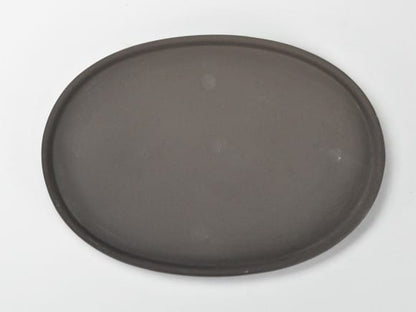 瀬戸焼ウ泥9号小判水石(穴ナシ) 幅27.8cm×奥行き19cm×高さ2.8cm