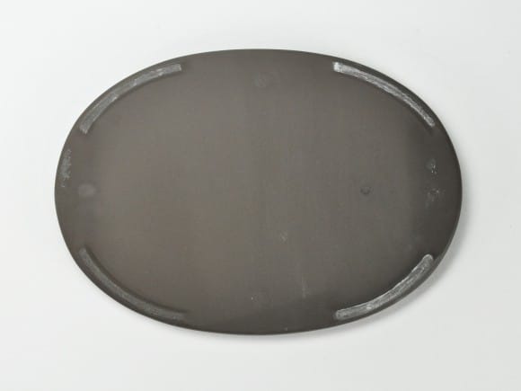 瀬戸焼ウ泥9号小判水石(穴ナシ) 幅27.8cm×奥行き19cm×高さ2.8cm