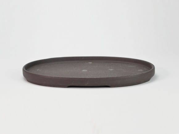 瀬戸焼ウ泥10号小判水石(穴ナシ) 幅31cm×奥行き21cm×高さ2.8cm