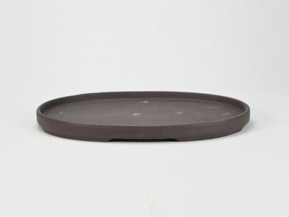 瀬戸焼ウ泥10号小判水石(穴ナシ) 幅31cm×奥行き21cm×高さ2.8cm