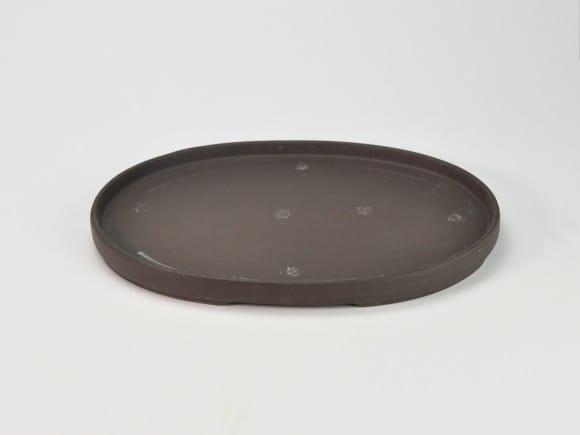 瀬戸焼ウ泥10号小判水石(穴ナシ) 幅31cm×奥行き21cm×高さ2.8cm