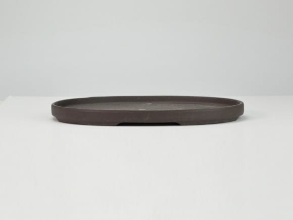 瀬戸焼ウ泥10号小判水石(穴ナシ) 幅31cm×奥行き21cm×高さ2.8cm