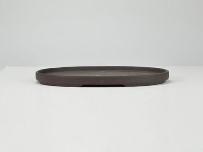 瀬戸焼ウ泥10号小判水石(穴ナシ) 幅31cm×奥行き21cm×高さ2.8cm