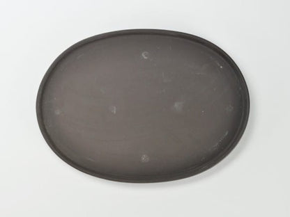 瀬戸焼ウ泥10号小判水石(穴ナシ) 幅31cm×奥行き21cm×高さ2.8cm