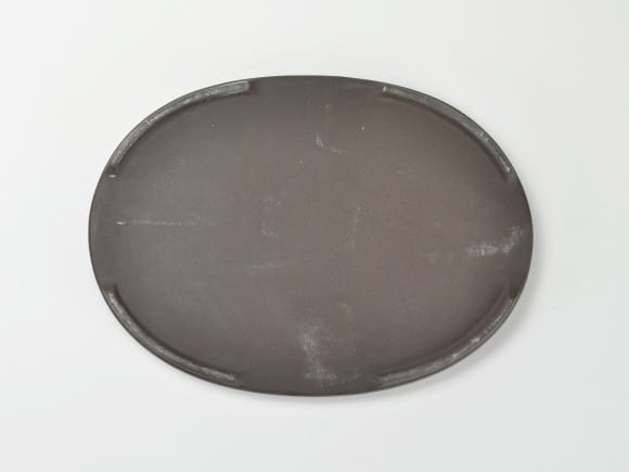 瀬戸焼ウ泥10号小判水石(穴ナシ) 幅31cm×奥行き21cm×高さ2.8cm