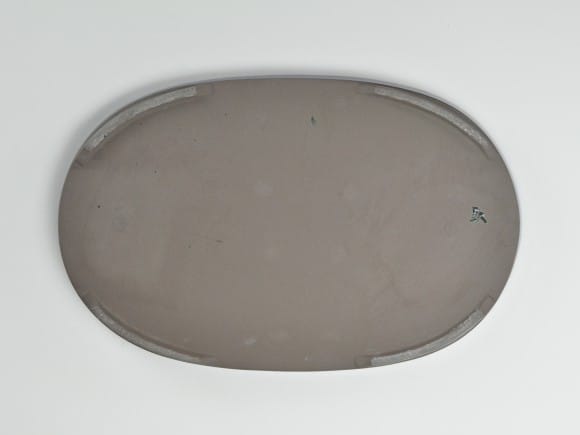 瀬戸焼生子12号小判水石(穴ナシ) 幅37cm×奥行き23.7cm×高さ3cm
