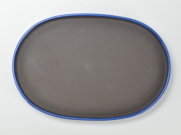 瀬戸焼生子13号小判水石(穴ナシ) 幅41cm×奥行き28cm×高さ3cm