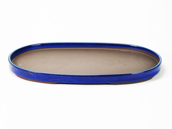 瀬戸焼生子14号小判水石(穴ナシ) 幅44.7cm×奥行き28.5cm×高さ3.2cm