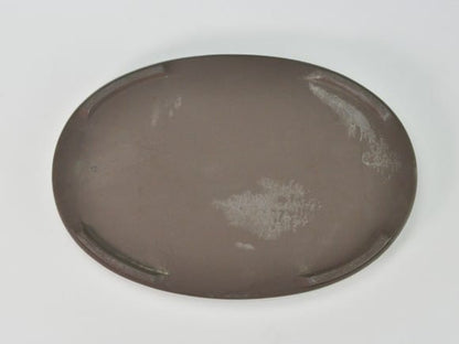 瀬戸焼クリーム8号小判水石(穴ナシ) 幅25cm×奥行き17cm×高さ2.8cm