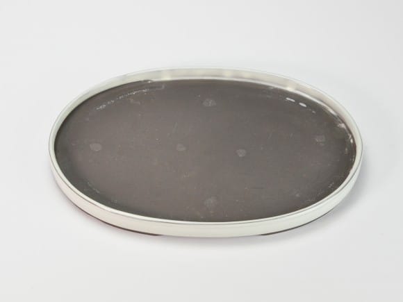 瀬戸焼クリーム10号小判水石(穴ナシ) 幅31cm×奥行き21cm×高さ2.8cm