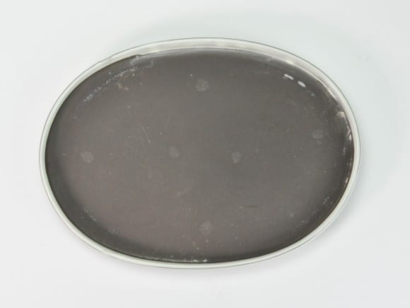 瀬戸焼クリーム10号小判水石(穴ナシ) 幅31cm×奥行き21cm×高さ2.8cm