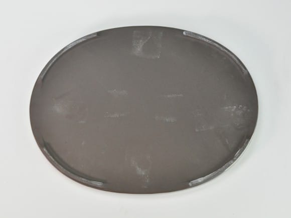 瀬戸焼クリーム11号小判水石(穴ナシ) 幅34cm×奥行き21.8cm×高さ2.8cm