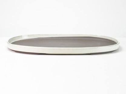 瀬戸焼クリーム21号小判水石(穴ナシ) 幅63.2cm×奥行き40cm×高さ4.3cm