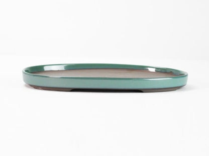 瀬戸焼オリベ8号小判水石(穴ナシ) 幅25cm×奥行き17cm×高さ2.8cm