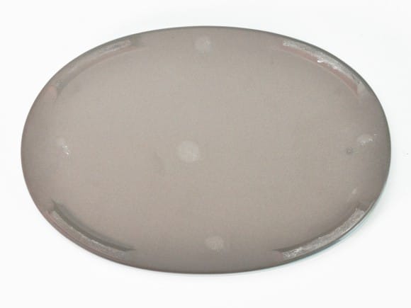 瀬戸焼オリベ8号小判水石(穴ナシ) 幅25cm×奥行き17cm×高さ2.8cm