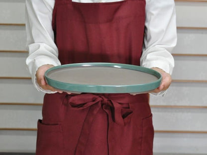 瀬戸焼オリベ8号小判水石(穴ナシ) 幅25cm×奥行き17cm×高さ2.8cm