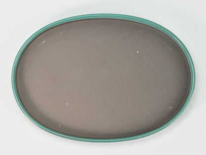 瀬戸焼オリベ9号小判水石(穴ナシ) 幅27.8cm×奥行き19cm×高さ2.8cm