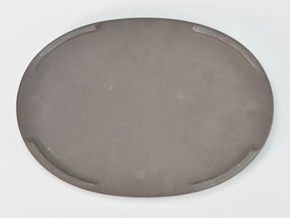 瀬戸焼オリベ9号小判水石(穴ナシ) 幅27.8cm×奥行き19cm×高さ2.8cm