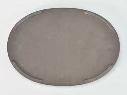 瀬戸焼オリベ9号小判水石(穴ナシ) 幅27.8cm×奥行き19cm×高さ2.8cm