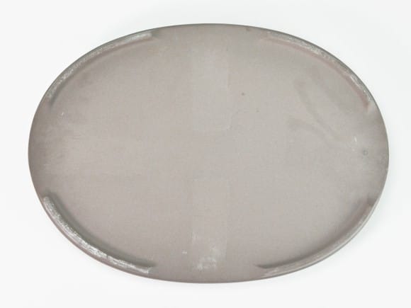 瀬戸焼オリベ10号小判水石(穴ナシ) 幅31cm×奥行き21cm×高さ2.8cm