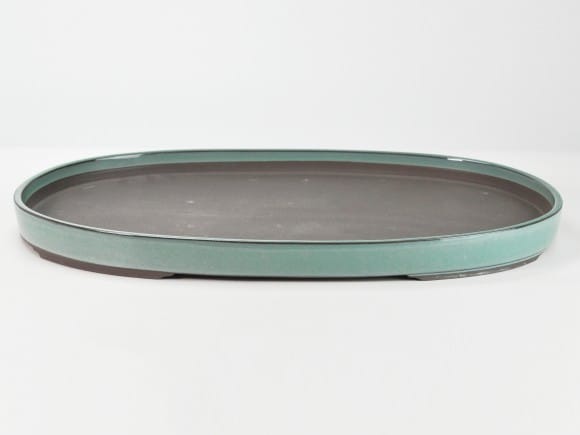 【瀬戸焼】オリベ15号小判水石(穴ナシ) 幅47.9cm×奥行き32cm×高さ3.3cm