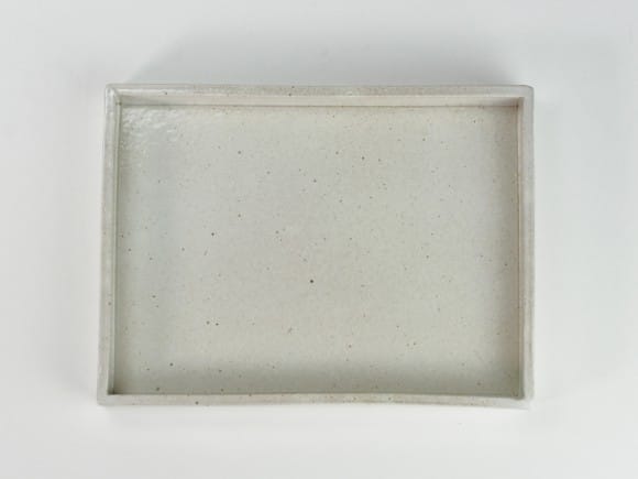 盆栽妙 白 長角手造り水石 8号 幅約24cm×奥行約18cm×高さ約2?3cm 盆栽 鉢 白 長角手造り水石 8号 幅約24cm×奥行約18cm×高さ約2～3cmを販売｜盆栽