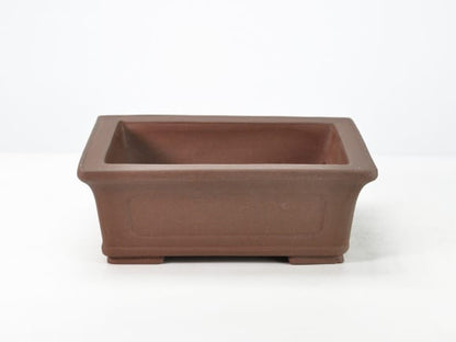 紫泥長方撫角 盆栽鉢 8号  鉢幅26cm×奥行き20cm×高さ9.5cm