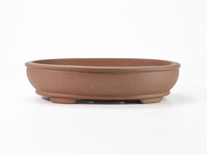 紫泥鉄鉢 丸形盆栽鉢 10号  鉢幅30cm×奥行き24cm×高さ7cm