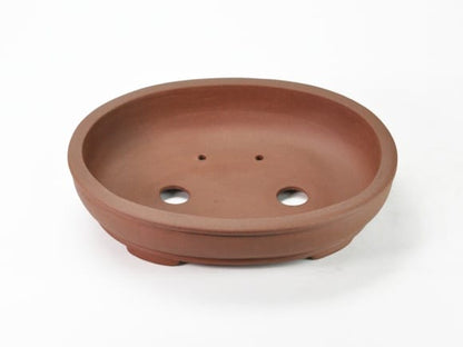 紫泥鉄鉢 丸形盆栽鉢 10号  鉢幅30cm×奥行き24cm×高さ7cm