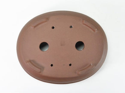紫泥鉄鉢 丸形盆栽鉢 10号  鉢幅30cm×奥行き24cm×高さ7cm