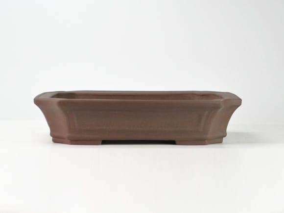 鳥泥長方窓入 盆栽鉢 12号  鉢幅38cm×奥行き30cm×高さ9cm
