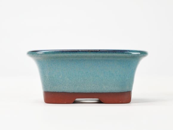 紺碧長方ソリ鉢 4号 鉢幅11cm×奥行き8cm×高さ4.5cm