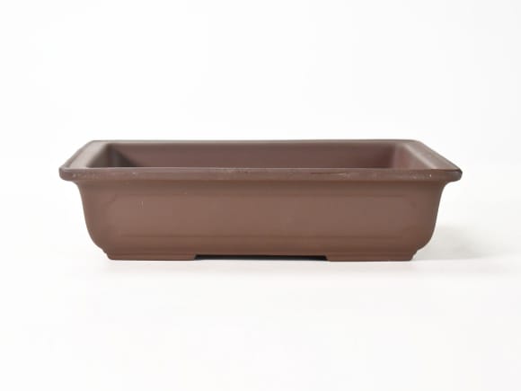 万古焼 ウ泥長角マド入 7号 幅22.8cm×高さ6cmを販売｜盆栽妙 – 盆栽妙 本店