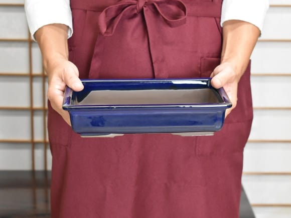 瀬戸焼 生子長角マド入 8号 幅25cm×高さ5.5cm