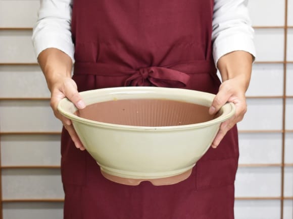 万古焼 クリームスリ鉢 10号 幅31.5cm×高さ13cm