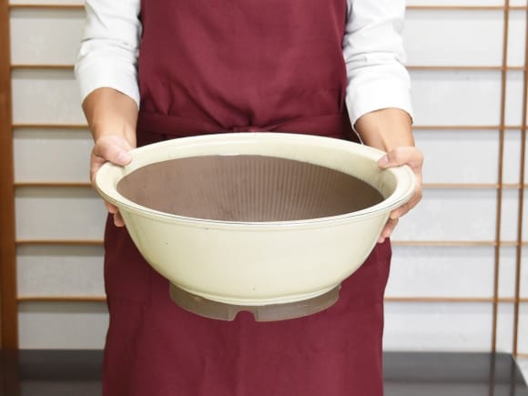 万古焼 クリームスリ鉢 12号 幅37cm×高さ14.5cm