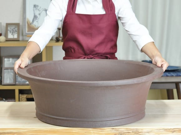烏泥円形鉢 盆栽鉢 23号 鉢幅70cm×高さ23cm