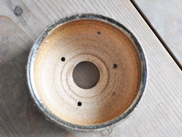 砂付 ビードロ 丸　【盆栽鉢】【4号】【信楽焼】