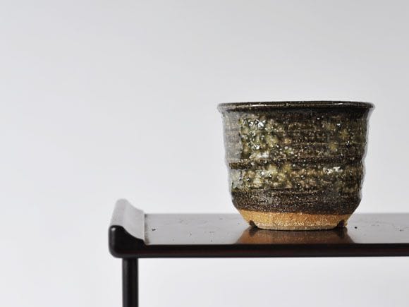 切立石ハゼ山草鉢　中深【山野草鉢】【4号】【信楽焼】