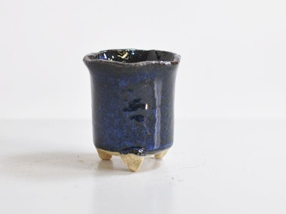花型　足つき　深　【盆栽鉢】【2号】【信楽焼】