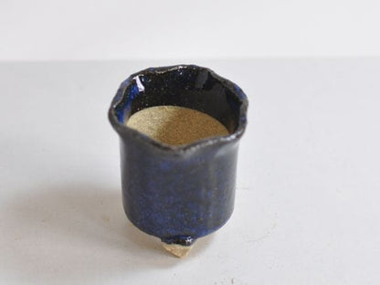 花型　足つき　深　【盆栽鉢】【2号】【信楽焼】