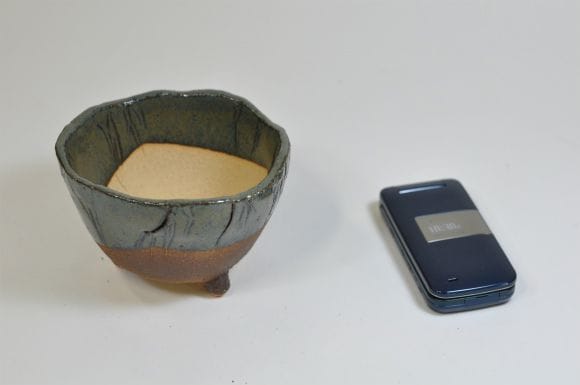 生子盆栽鉢植木鉢大型海鼠縄縁胴縄　高級植木鉢山野草青3つ足31x19x12 生子盆栽鉢植木鉢大型海鼠縄縁胴縄 高級植木鉢山野草青3