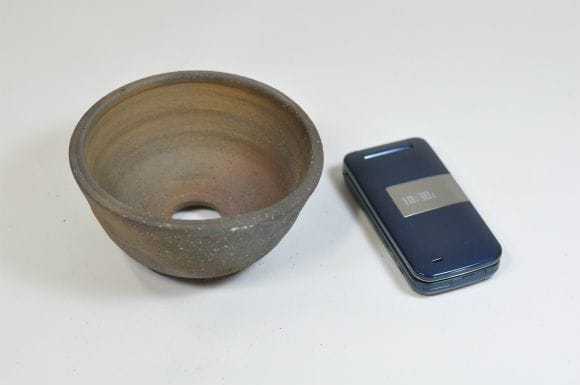 手造り窯変そり　 【山野草鉢】【4号】【信楽焼】