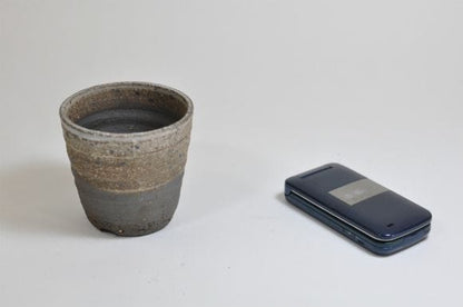 白ゆう掛分切立 【山野草鉢】【3号】【信楽焼】